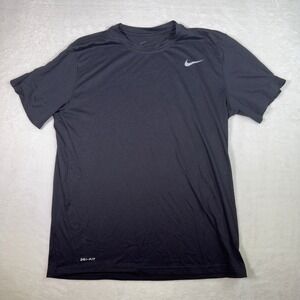 Nike Dri Fit Black T Shirt Men's Size L Short Sleeve‎ Athletic Fit Tee